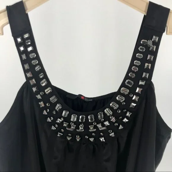 MXM Studded Collar Sleeveless Satin Blouse Plus 22 - Picture 2 of 6